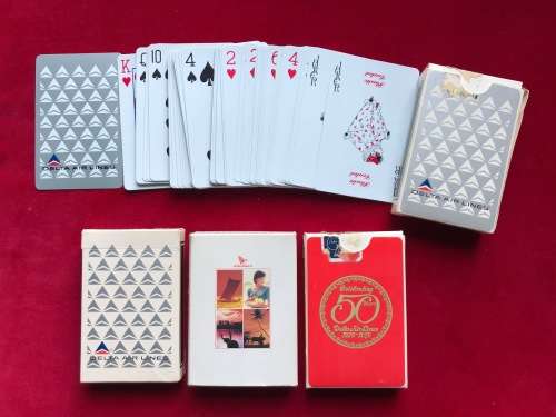 Delta Airline playing card sets skat (4) VINTAGE collectors items, 50 years delta playing card set
