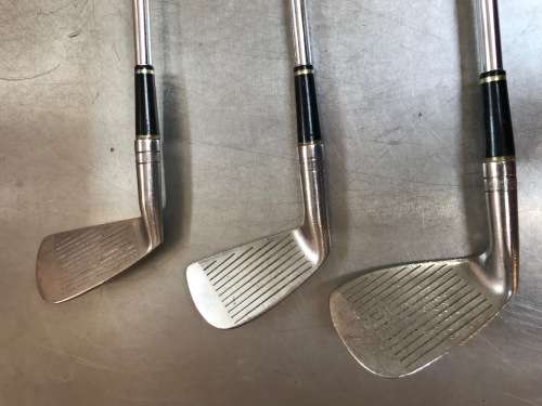 Wilson Clubs 3 + 7 + pitching wedge, Patty Berg, Cup Defender, vintage, collectors item