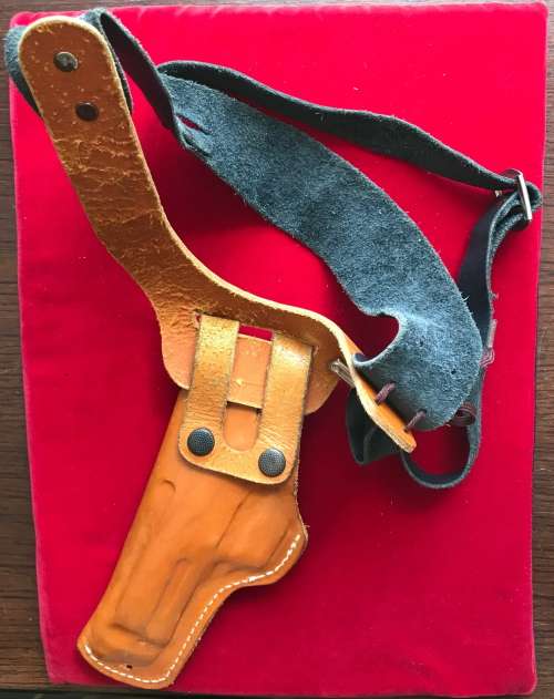 Genuine shoulder leather holster for revolver , brown,