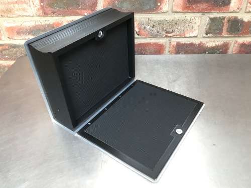 Storage book with Zeiss / Contax stickers,  material: aluminium and plastic/wood ?