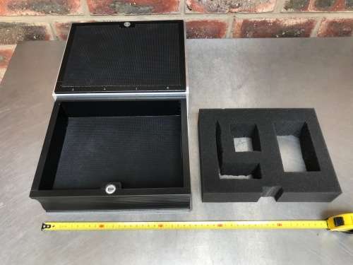 Storage book with Zeiss / Contax stickers,  material: aluminium and plastic/wood ?