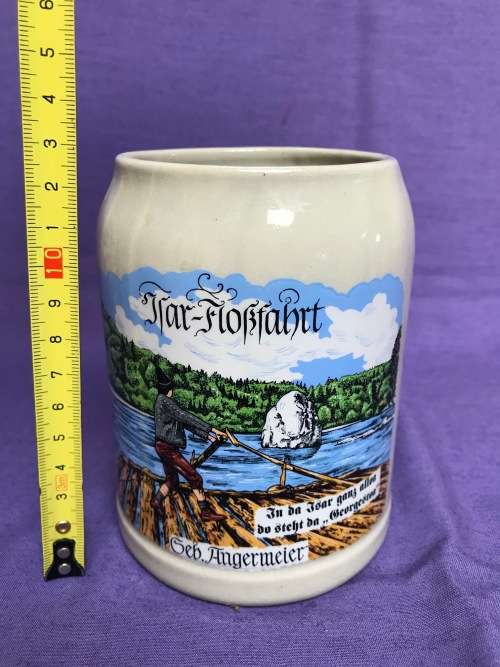 Vintage Beer Mug Isar Flossfahrt Germany, Made in Germany,