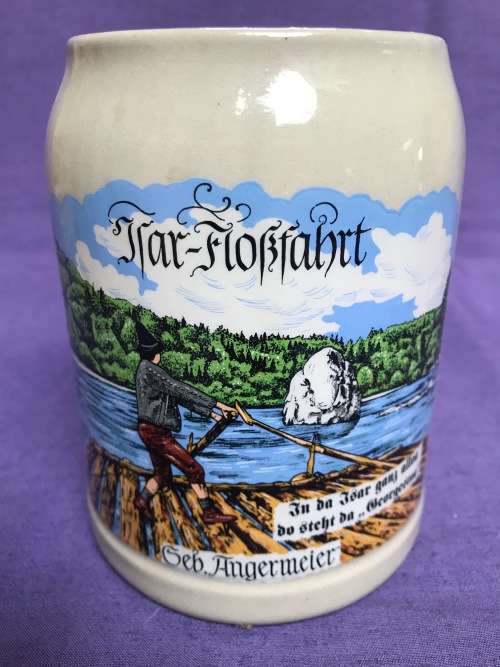 Vintage Beer Mug Isar Flossfahrt Germany, Made in Germany,