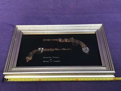 Horological Collage DUELLING PISTOLS  by Ammon of London, collectors item, vintage