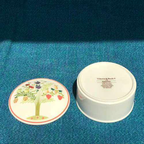 VILLEROY and BOCH APPETITO VITRO PORZELAIN WEST GERMANY , Painted Fruit Candy Box Dish