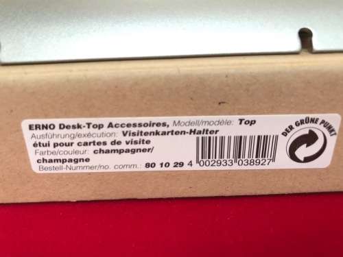 Erno Deluxe Business Card holder metal for desk #801029, new, vintage from the 90s,Desk-Top Access.