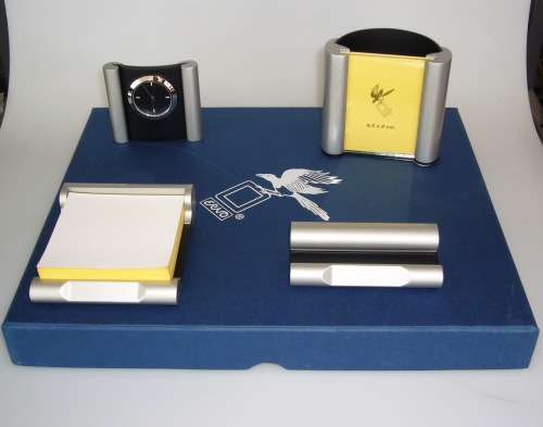 OFFICE DESK SET / METAL-ACCESSOIRES `ERNO`  MADE IN GERMANY / NEW /  TOP QUALITY. FROM THE 90s.