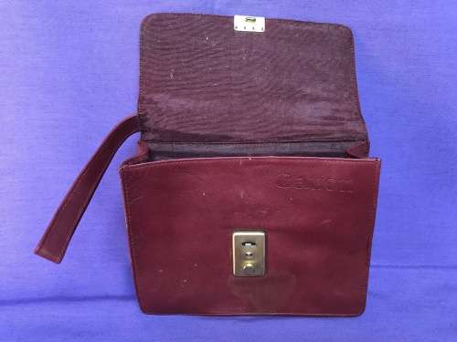 Canon leather hand case / purse , vintage, collectors item