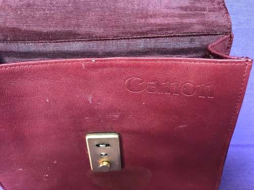 Canon leather hand case / purse , vintage, collectors item