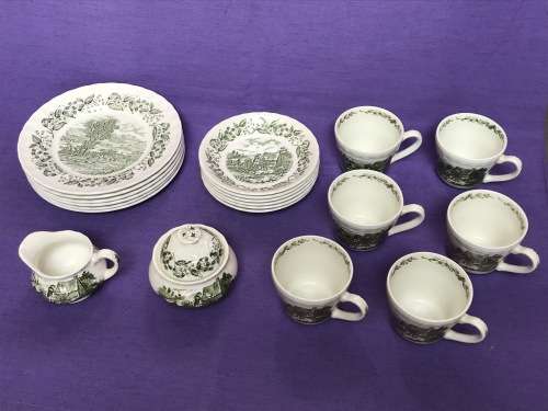 English Countryside Royal Art Pottery Staffordshire Tea -Set, Coffee-Set