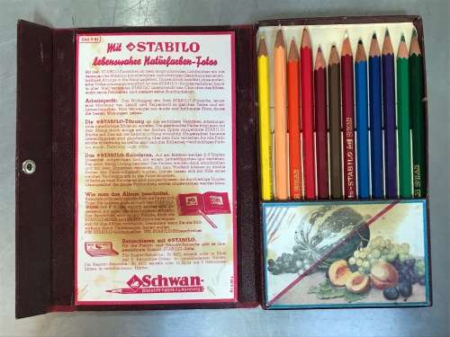 Stabilo Schwan Foto Etui Pencil Set - VINTAGE , COLLECTORS ITEM, + Stabilo Staedler Pen Lot 1
