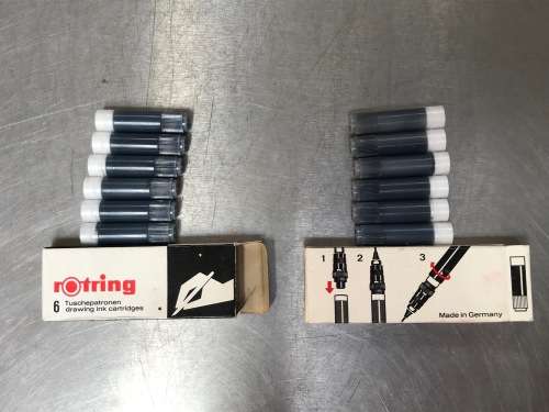 Rotring 6 drawing ink cartridges  - VINTAGE COLLECTORS ITEM