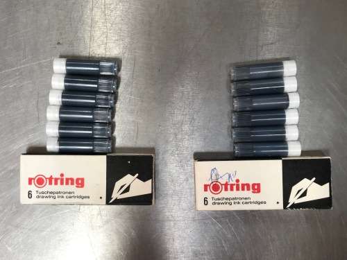 Rotring 6 drawing ink cartridges  - VINTAGE COLLECTORS ITEM