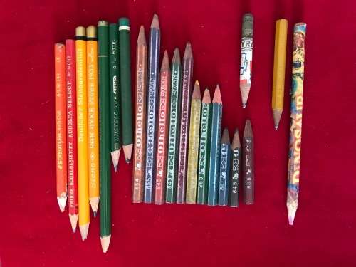 Vintage pencils lot in metal box - Schwan, Othello, Staedtler, Faber,steno,VINTAGE COLLECTORS ITEM