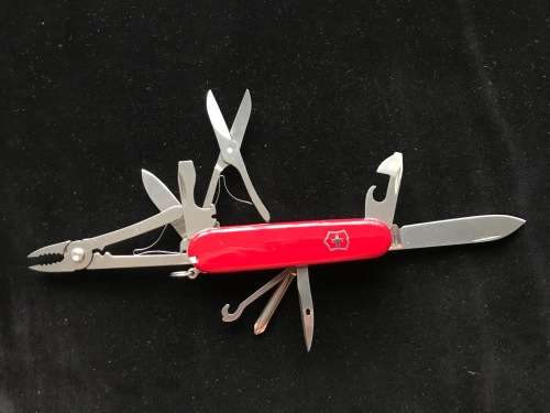 Victorinox Deluxe Tinker Multitool 1.4723 red good condition,Suisse knife,Switzerland