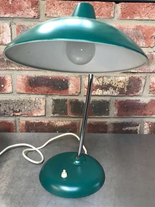 1X Office desk lamp vintage,retro,rare,light green or green, in working condition,ONE LAMP FOR R1299