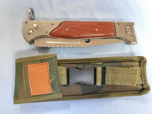 AK 47 FOLDING KNIFE IN ORGINAL BOX WITH POUCH