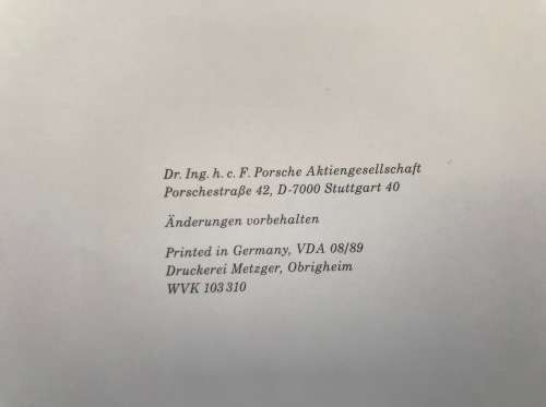 Vintage Porsche 911 Carrera 2 / 911 Carrera 4  Magazine Prospect Brochure in  german