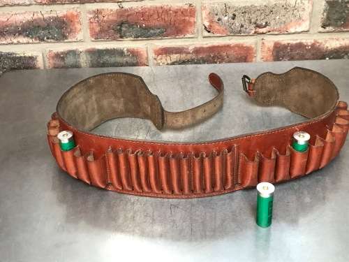 F.Expsoito shotgun shell belt leather for 20 rounds plus 12 x ammo rounds 30.06 and similar