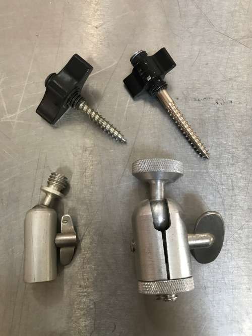 Mini tripod ball head 2x and screws 2x , vintage