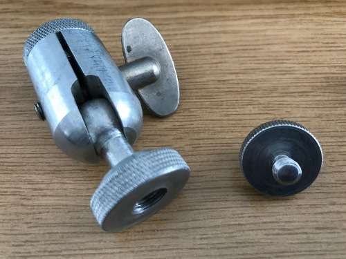 Mini tripod ball head 2x and screws 2x , vintage