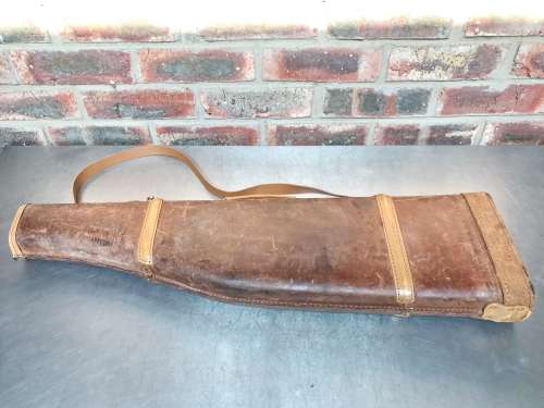 Shotgun Antique Leather Takedown Rifle Shotgun Hard Case, Bag vintage, rare