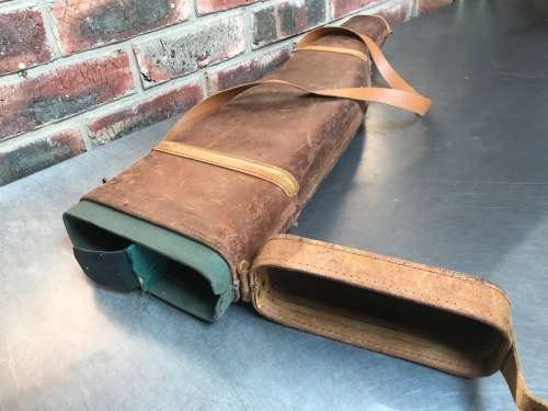 Shotgun Antique Leather Takedown Rifle Shotgun Hard Case, Bag vintage, rare