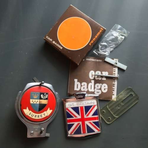 2 x English Car badges logos , VINTAGE COLLECTORS ITEM