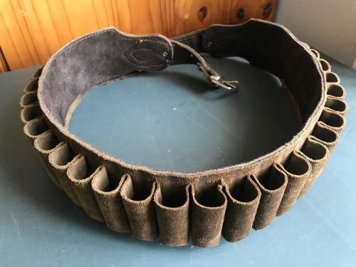 Wild leather shotgun belt for 25 rounds ,ammo ,Leather Cartridge Belt,Softleather, rare