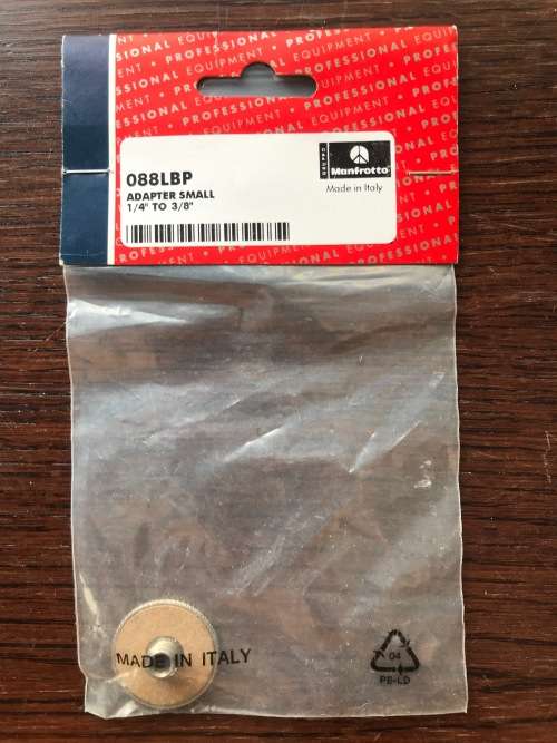 1 x Manfrotto 088 LBP Adapter small 1/4` to 3/8`  new