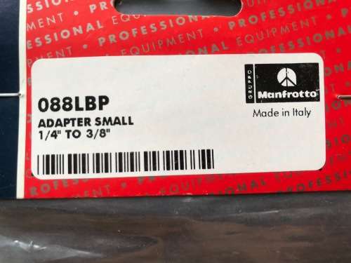 1 x Manfrotto 088 LBP Adapter small 1/4` to 3/8`  new