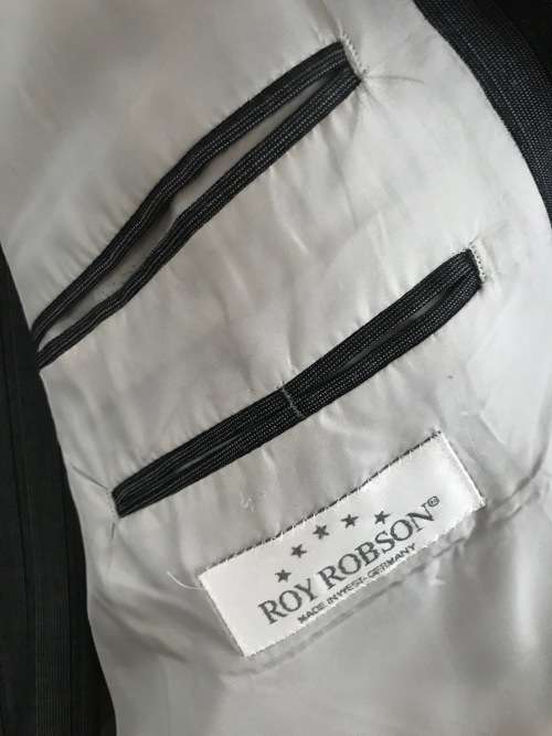 Roy Robson Men`s suit anthrazit jacket and trousers combo Made in West Germany size 50/52 + tie