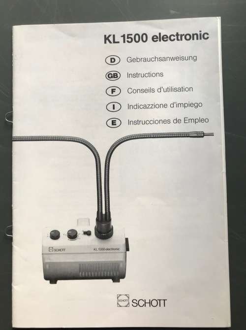 SCHOTT KL 1500 ELECTRONIC MACROLIGHT PLUS FOR STUDIO AND STILL PHOTOGRAPHY