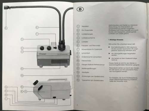 SCHOTT KL 1500 ELECTRONIC MACROLIGHT PLUS FOR STUDIO AND STILL PHOTOGRAPHY