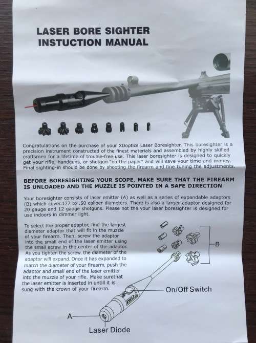 Ritter Optik Laser Bore Sighter .177 to 50 Caliber Upgrade Version