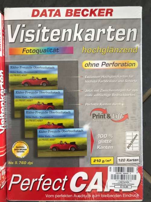 Data Becker Business Cards, software and print paper plus  Foto Producer software, vintage
