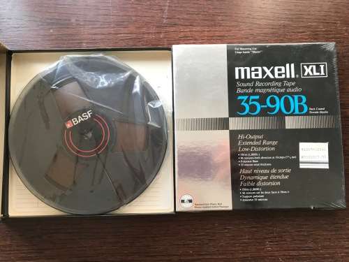 Vintage Magnetophonband  Lot,5 x Double play tape in original box, BASF,Maxel,Shamrock, all 18cm