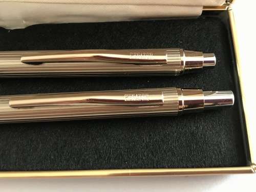 Vintage German Senator Ballpoint pen and pencil Stainless Steel, blue ink, COLLECTORS ITEM, rare