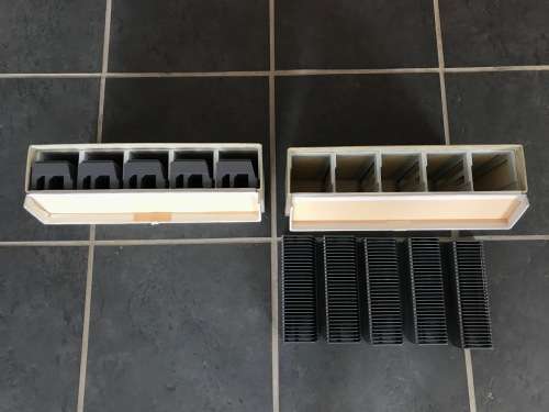 2 x Leitz Slide Box incl. 5 Standard Magazine 30 (5x30)   MADE IN GERMANY , vintage