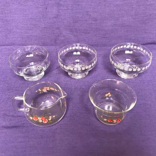 LOT OF GLASSES 2 X SCHOTT +3 OTHERS, 8+10CM