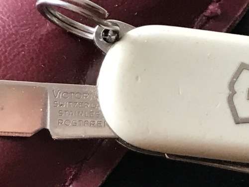 Swiss knife white vintage 58mm incl. pouch