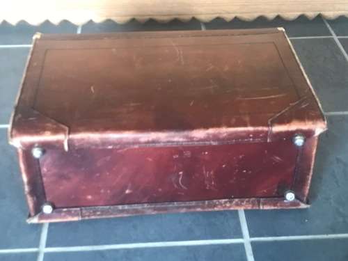 Pilot Leather Case , travel bag, vintage, from the 70s/80s Germany, size approx:18cm x 31cm x 45cm