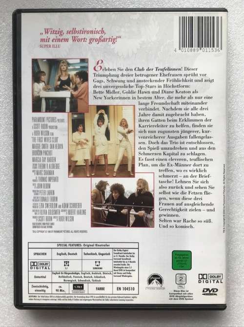 First Wives Club (Bette Midler,Goldie Hawn,Diane Lane) (DVD) (Der Club der Teufelinnen) E,Region 2