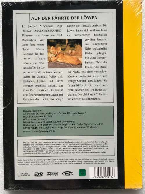 National Geographic Lions (DVD) english, german, Region 2
