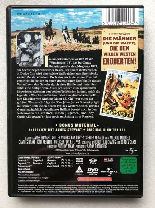 Winchester`73 (DVD) (James Stewart,Shelley Winters) Western,english,german,french,Region 2
