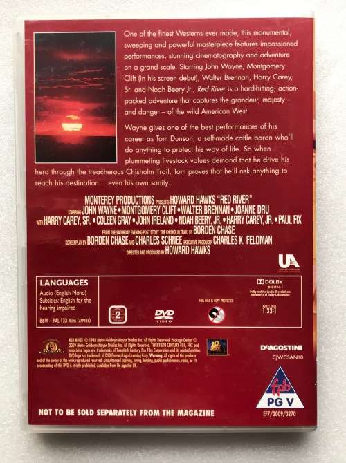 Red River (John Wayne,Montgomery Clift) (DVD),Western english, Region 2