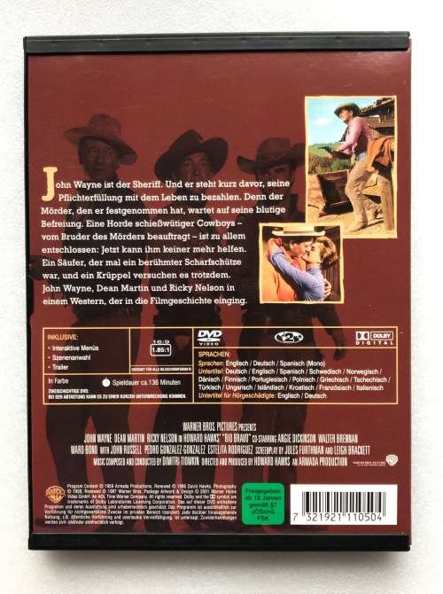 Rio Bravo (John Wayne,Dean Martin,Ricky Nelson) (DVD),Western english,german,espaniol, Region 2