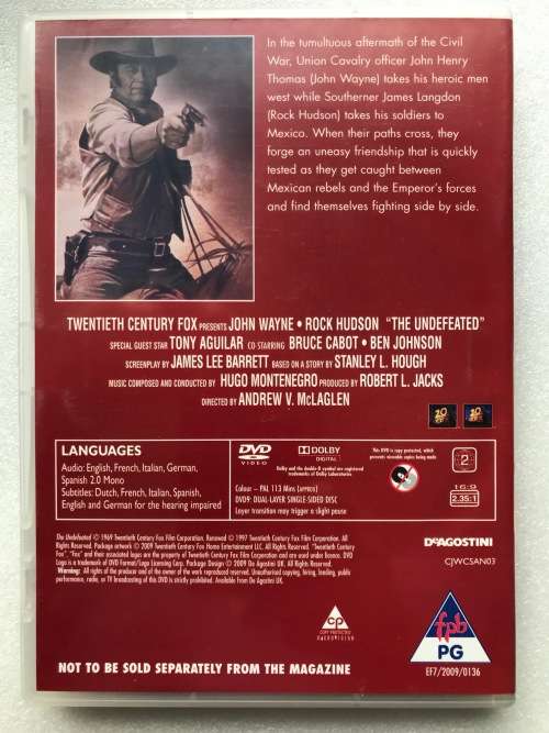 The Undefeated (John Wayne,Rock Hudson) (DVD),Western,english,german,french,italian,espanio Region 2