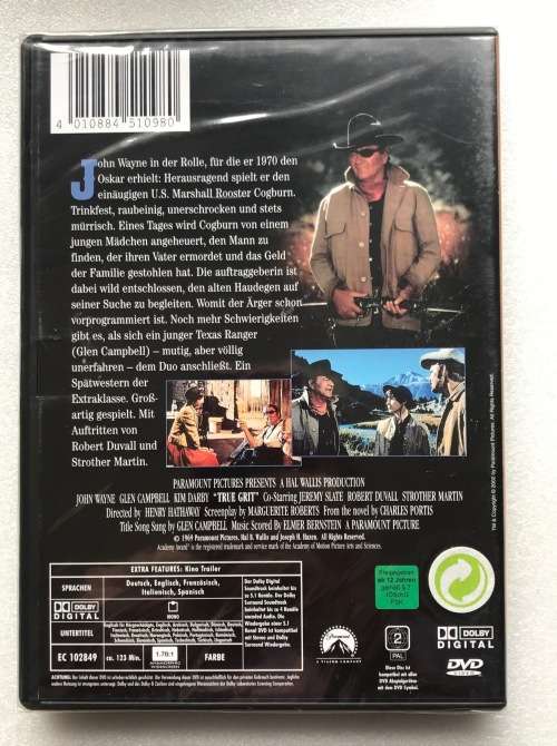 True Grit (DVD) (John Wayne,Campbell,Darby) Western,english,german,french,italian,espaniol,Region 2