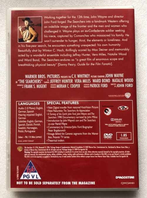 The Searchers (John Wayne) (DVD),Western english,german, spanish, Region 2